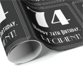 74e verjaardag - Art Deco geïnspireerde look "74", Cadeaupapier (Rol Hoek)