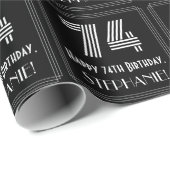 74e verjaardag: Art Deco geïnspireerde look "74" w Cadeaupapier (Rol Hoek)