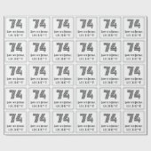 74e verjaardag: Art Deco geïnspireerde stijl "74"  Cadeaupapier (Vlak)