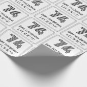 74e verjaardag: Art Deco geïnspireerde stijl "74"  Cadeaupapier (Hoek)