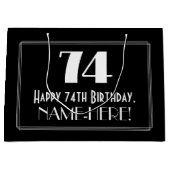 74e verjaardag: Art Deco geïnspireerde stijl "74", Groot Cadeauzakje (Voorkant)