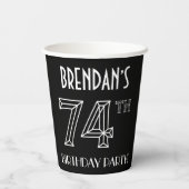 74e verjaardag: Art Deco Style + aangepaste naam Papieren Bekers (Achterkant)