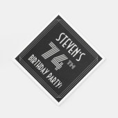 74e verjaardag: Art Deco Style + aangepaste naam Servet (Hoek)