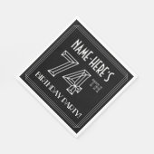 74e verjaardag: Art Deco Style + aangepaste naam Servet (Hoek)