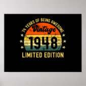 74e verjaardag, beperkte uitgave 1948 74 jaar oud poster (Voorkant)