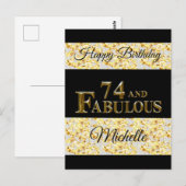 74e verjaardag  briefkaart (Voorkant / Achterkant)