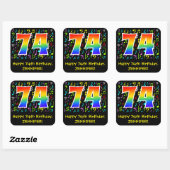 74e verjaardag: Colorful Music Symbols, Rainbow 74 Vierkante Sticker (Vel)