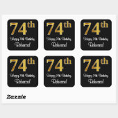 74e verjaardag - Elegante luxe Faux Gold look # Vierkante Sticker (Vel)