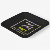 74e verjaardag: Floral Flowers Number, Custom Name Papieren Bordje (Gebogen)