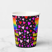 74e verjaardag: Het liefhebbende Kunstpatroon, Reg Papieren Bekers (Links)