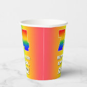 74e verjaardag: kleurrijk, vun regenboogpatroon # papieren bekers (Rechts)