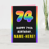74e verjaardag: kleurrijke regenboog # 74, aangepa kaart (Voorkant)