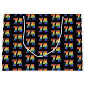 74e verjaardag: leuk regenboog evenement nummer 74 groot cadeauzakje (Voorkant)