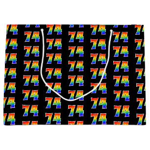 74e verjaardag: leuk regenboog evenement nummer 74 groot cadeauzakje