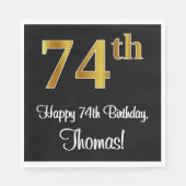 74e verjaardag ~ Luxurieuze Faux Gold-look # Servet (Voorkant)