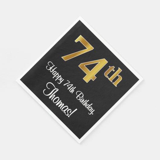 74e verjaardag ~ Luxurieuze Faux Gold-look # Servet (Hoek)