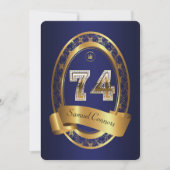 74e verjaardag, man verjaardagsfeestvrouw, elegant kaart (Voorkant)