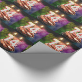 74e verjaardag met kaarsen cadeaupapier (Hoek)