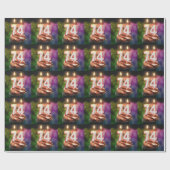 74e verjaardag met kaarsen cadeaupapier (Vlak)