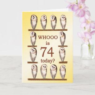 74e verjaardag, nieuwsgierige uilen kaart