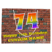 74e verjaardag: Plezier, op graffiti geïnspireerde Groot Cadeauzakje (Achterkant)