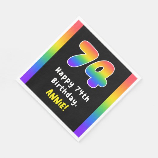 74e verjaardag: Regenboogspectrum # 74, Aangepaste Servet (Hoek)