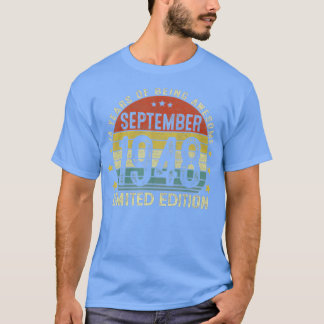  74e verjaardag september 1948 74 jaar oud t-shirt