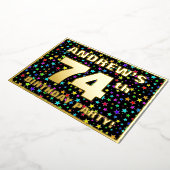 74e verjaardag van de geboorte - Fun, kleurrijk st Folie Uitnodiging (Gedraaid)