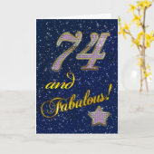74e verjaardag voor iemand Fabulous Kaart (Gele Bloem)