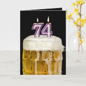 74e verjaardag zwarte bier kaart (Gele Bloem)