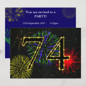 74e verjaardagsfeestje uitnodigen kaart (Voorkant / Achterkant)