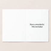74ste verjaardag: "74 jaar oud!" goudfolie-Kaart Folie Kaarten (Binnen)