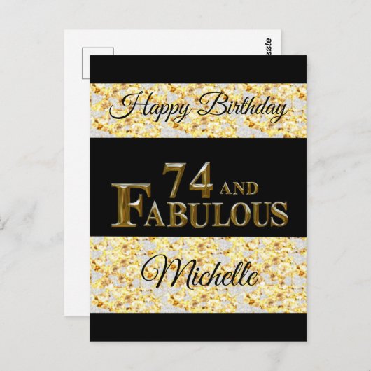74ste verjaardag  briefkaart (Voorkant / Achterkant)