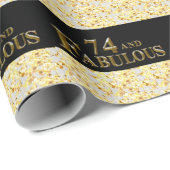 74ste verjaardag  cadeaupapier (Rol Hoek)