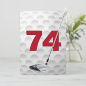 74ste verjaardag golf thema feest kaart (Staand voorkant)