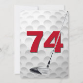 74ste verjaardag golf thema feest kaart (Voorkant)