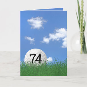 74ste verjaardag, golfbal in gras kaart