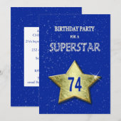 74ste verjaardag voor een superster kaart (Voorkant / Achterkant)
