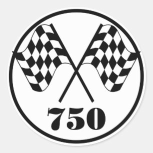 750 Gecontroleerde vlaggen Ronde Sticker