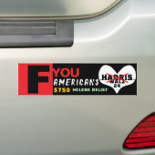 750 HELENE RELIEF | ALS U | LOVE HARRIS WALZ 2024 BUMPERSTICKER (Op auto)