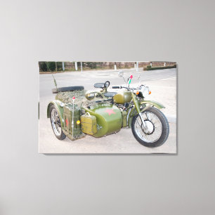 750B-2 legermotor met een zijbalk Canvas Afdruk