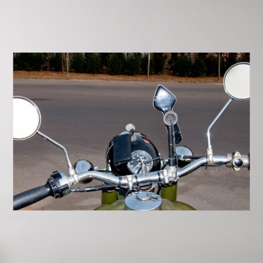 750B-2-motorfiets met zijspan Poster (Voorkant)