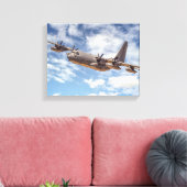 7574-C-130 militair vliegtuig Canvas Afdruk (Insitu (Woonkamer))
