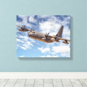 7574-C-130 militair vliegtuig Canvas Afdruk (Insitu (Houten vloer))