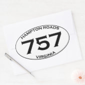 757 Hampton Roads Virginia Oval Sticker (Envelop)