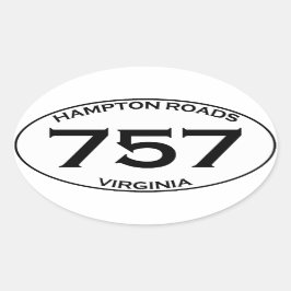 757 Hampton Roads Virginia Oval Sticker