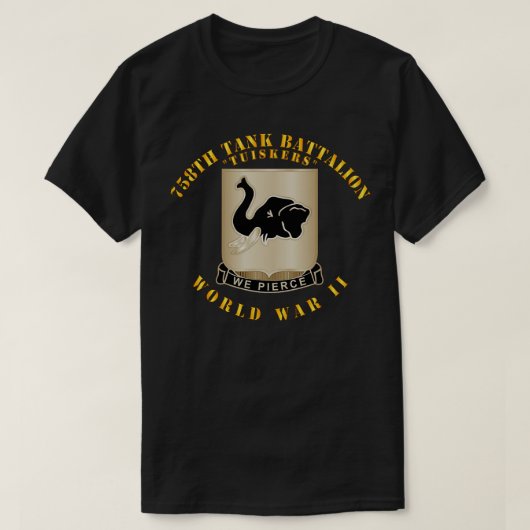 758e tankbataljon Tuskers Tweede Wereldoorlog T-shirt (Design voorkant)