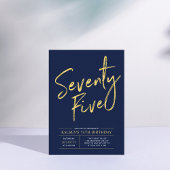 75 | 75e verjaardag van goud en marineblauw kaart