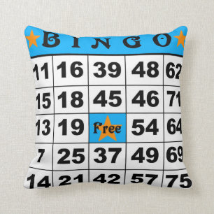 75 Ball Bingo blauw/rood Kussen