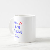75 dus ik ben 75 ... koffiemok (Voorkant links)